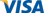 Visa logo text in bold blue letters with a small orange accent.