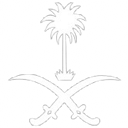 White palm tree above two crossed swords on a black background.
