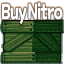 A wooden crate with the text Buy Nitro written in white font above it.