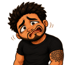 A man with dark hair and a tattoo on his arm making a cringed, uncomfortable face.