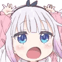 Anime girl with wide blue eyes and an open mouth, mirrored to create a double-faced expression of shock.
