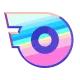 A stylized, multicolored disc with a dark center and rainbow-colored rings.