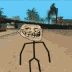 Trollface stick figure walking across a desert landscape in a repeating animation.