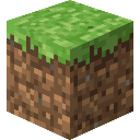 Grass block from Minecraft rendered in a pixelated art style.
