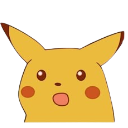 Pikachu with a wide-open mouth and stunned expression.