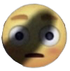 A yellow smiley face with wide eyes and a neutral expression, half-covered by a dark, dramatic shadow.