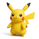 Pikachu standing and wearing a smug, mischievous expression.