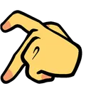 Hand forming the left half of a heart shape against a purple and black background.