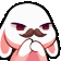A white rabbit with a brown mustache making a smug, plotting facial expression with its hands held together.