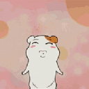 Ebichu the hamster with a smug expression zooming in closer to the camera.