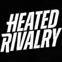 Heated Rivalry text in a bold white italicized font on a black background.