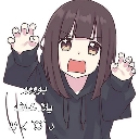 Anime girl in a black hoodie holding up her hands like claws with a playful expression.
