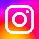 Camera icon with a white outline on a purple, pink, and orange gradient background.