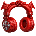 992249redgothicheadphones