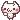 A small white pixelated creature with a pink blush and an uwu face, holding up a tiny fist in a punching motion.