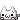 A white pixelated cat face with an uwu expression on a black background.