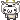 A small pixelated white cow with a smug expression and a w-shaped mouth.