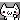 A pixelated white cat face with a smug, mocking expression and blushing cheeks.