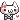 A small white pixel cat with an uwu face blowing a tiny pink heart.