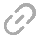 Chain link symbol in a simple flat gray style.