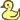 Three small yellow pixelated ducklings standing in a row.