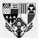 Destiny crest emblem featuring intricate geometric patterns and a shield design in black and white.