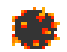 Fireball with a dark gray core and orange and red pixelated flames surrounding it.