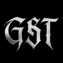 The letters GST in a sharp, metallic gothic font on a black background.