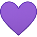 A flat purple heart shape centered on a dark background.
