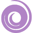Purple spiral shape centered on a black background.