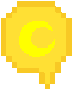Two yellow speech bubbles side by side, each containing a bright yellow crescent moon symbol.