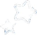 Two white stars with a shimmering effect floating in the air.
