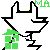 A stylized character undergoing a rapid pixelated transformation into a glowing green form.