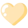 Yellow heart shape with a white highlight on the left side.