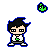 A row of pixelated Homestuck trolls standing next to their corresponding zodiac symbols.