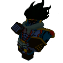 Star Platinum stands in a powerful pose with a retro pixelated aesthetic.