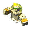 Zeus character with a white beard and laurel crown throwing a punch surrounded by a yellow lightning aura.