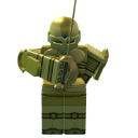 Golden knight character holding a sword in a ready stance.
