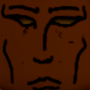 GigaChad face with a sharp jawline and stoic expression.