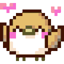 BirbLove animated emote from ｡　/fluffybunnies 　.