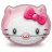 Hello Kitty face with a pig snout and a pink bow.
