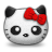 Hello Kitty panda character with a red bow looking forward with a cute expression.