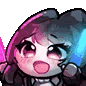AFoxy_RaveCheerLightsticks animated Discord emote - Spent