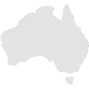 Australia map silhouette in gray on a black background.