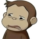Curious George making a disgusted and cringing face.