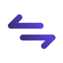 A glowing purple geometric shape with beveled edges on a black background.