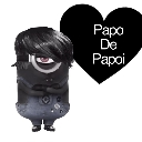 A stylized character with emo hair and a single eye stands next to a black heart containing text.