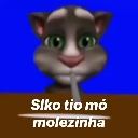 Talking Tom the cat looking directly at the camera with a bored expression above text.