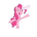 Pinkie Pie waving happily with a joyful expression.