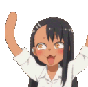 Nagatoro with a mischievous grin and hands raised in a playful gesture.
